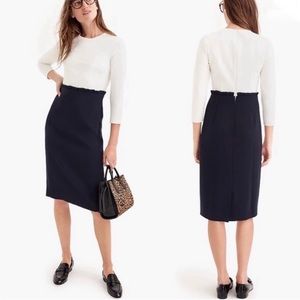 J.Crew Combo Dress Ivory Navy Colorblock Career Holiday Plus Size 18 NWT #H3581